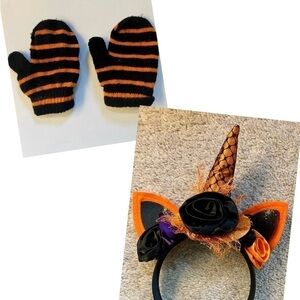 🎃HALLOWEEN HEADBAND & MITTENS